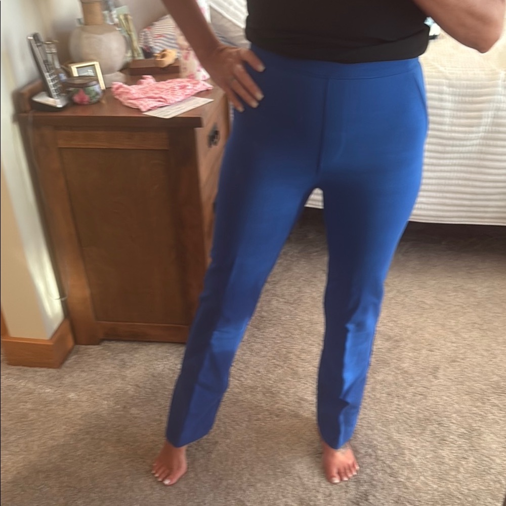 SPANX Women's Cobalt Blue Straight-Leg Stretch Pants